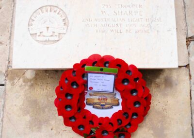 Wreath laid in honour of 795 Trooper William Sharpe at Pieta War Cemetery, Malta.