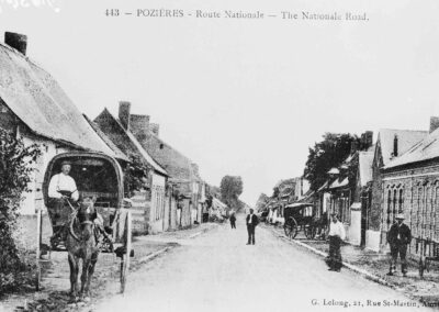A pre-war photograph of the village of Pozieres looking down the main road through the village. AWM Collection G01534G.